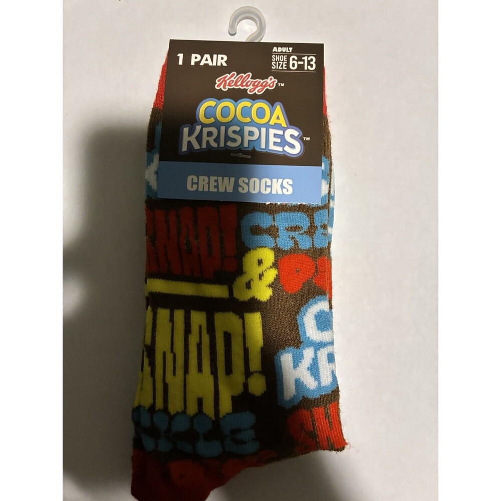 Cocoa Krispies Cereal Mens Size 6-13 Novelty Crew Socks